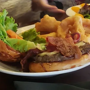 3 Finger Jack's Famous Burger with everything on it