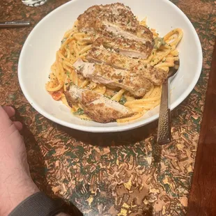 Main Menu Chicken and Pasta Dish