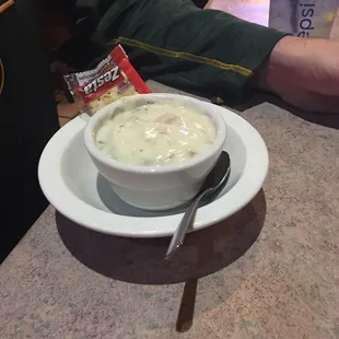 Clam chowder soup. Tasty