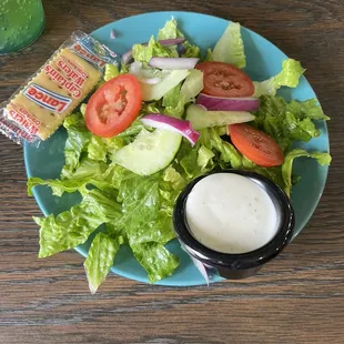 a salad with dressing