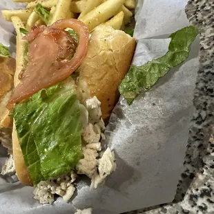 Sandwich. I'd already started eating it. Sorry