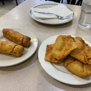 Egg Roll and Crab Rangoon