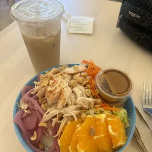 This was a rice bowl that was on their special menu. So yummy! With a house made Thai peanut sauce.