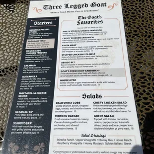 menu