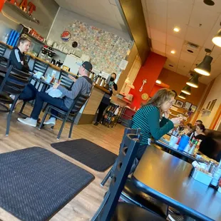 people eating at a restaurant