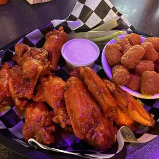 Honey Hot wings + side, $11, 3/2022
