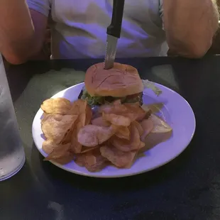 Delicious burger and homemade chips!! Will be back to try something different !!!