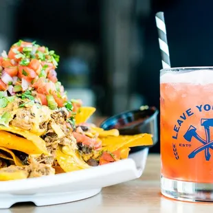 Cherry Limeade Cocktail w/ Customizable Nachos