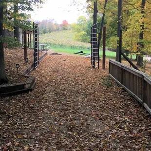 Take a stroll over the bridge to the vineyard.