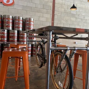 Cool table, lots of various seating available