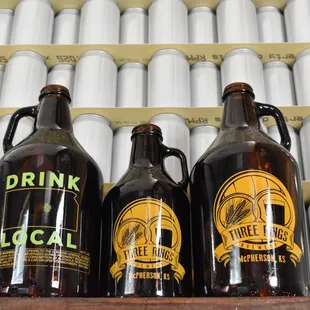 a row of beer bottles