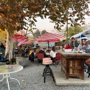 Dining area behind the brewing company