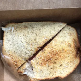 Chicken Pesto Toasted Sandwhich. Comes with chips!