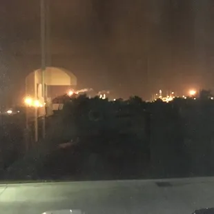 Some kind of oil refinery or plant. It&apos;s got to be about 3 blocks from the hotel. Kinda scary.