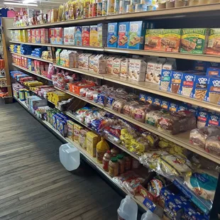 shelves of food and condiments