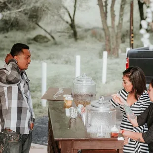 The bar we set up outside