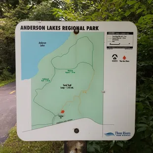 Map for Anderson Lakes Regional Park