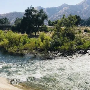 The river behind the shop.
