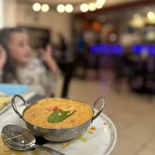 a child in the background