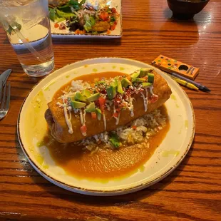 Seafood chimichanga!