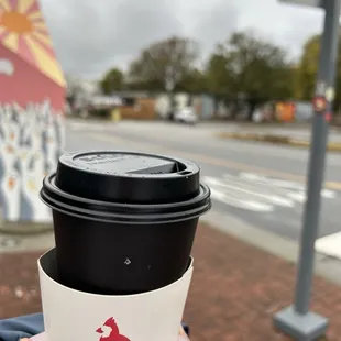 Balancing my latte on my wallet lol