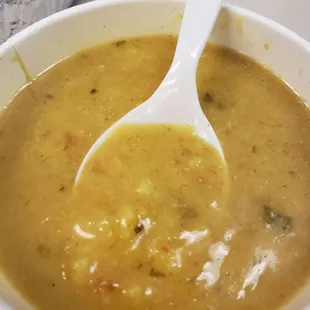 Cauliflower curry soup. Just the right amount of spice.