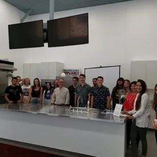 UNM Sustainability students visiting the demo kitchen (not my pic; took it off their FB page)