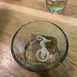 Monogrammed ice is a nice touch