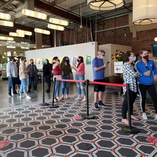 Line on a Saturday afternoon in April