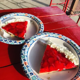 Two slices of strawberry pizza - $5 each