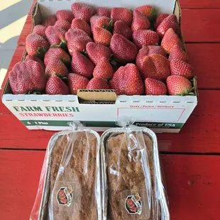 Strawberry bread and berries