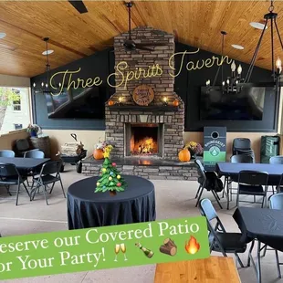 Reserve the heated covered patio for your next party!