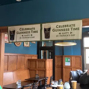 a table and chairs in a pub