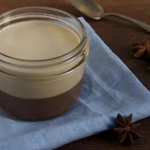 Chai-spiced gelatina...chai spices and rooibos tea sweetened with honey.