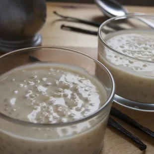 Maple-Vanilla tapioca pudding. This tapioca pudding highlights the flavor of fragrant vanilla beans and the special sweetness of maple.