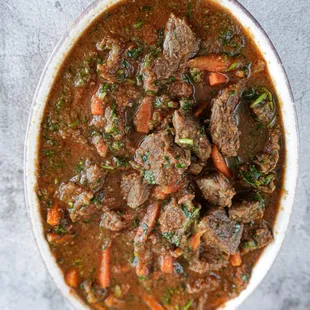 Beef stew marinated with fresh curry spices and slow cooked to perfection.
