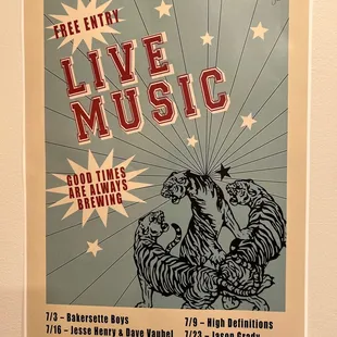 a poster for a live music event