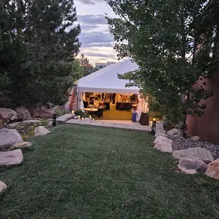Reception in the tent