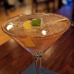 Lemon Cosmo martini.  Perfectly made