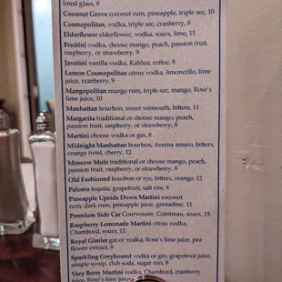 menu