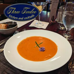 House made crab bisque is loaded with crab meat.