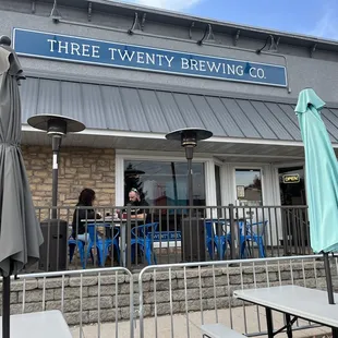 Exterior showing street-side patio.