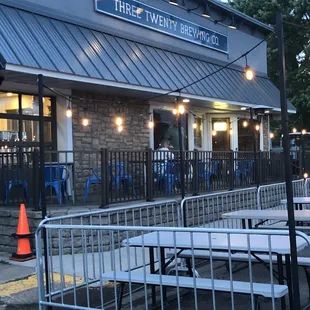 Front of building and patio