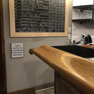 Beer menu