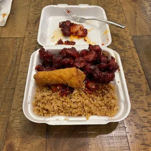 General tso's chicken and egg roll