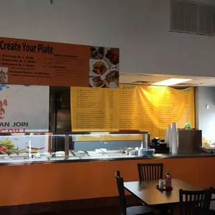 ordering counter and menu