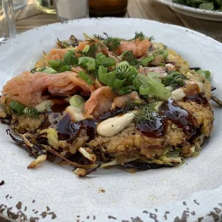 Smoked Salmon Okonomiyaki