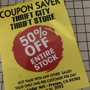 After checking out, I got a coupon for 50% off on my next visit.