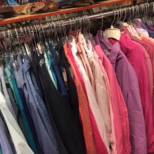 Clothes appear to be separated by color instead of size