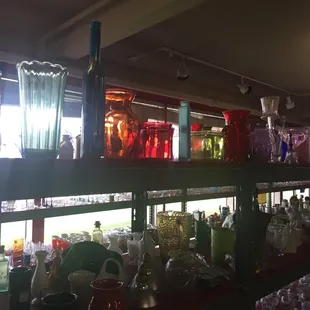Nice selection of colorful glassware